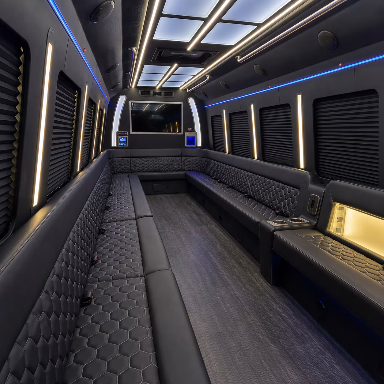 Great Falls Birthday, Sweet 16, & Quinceañera Transportation party bus interior