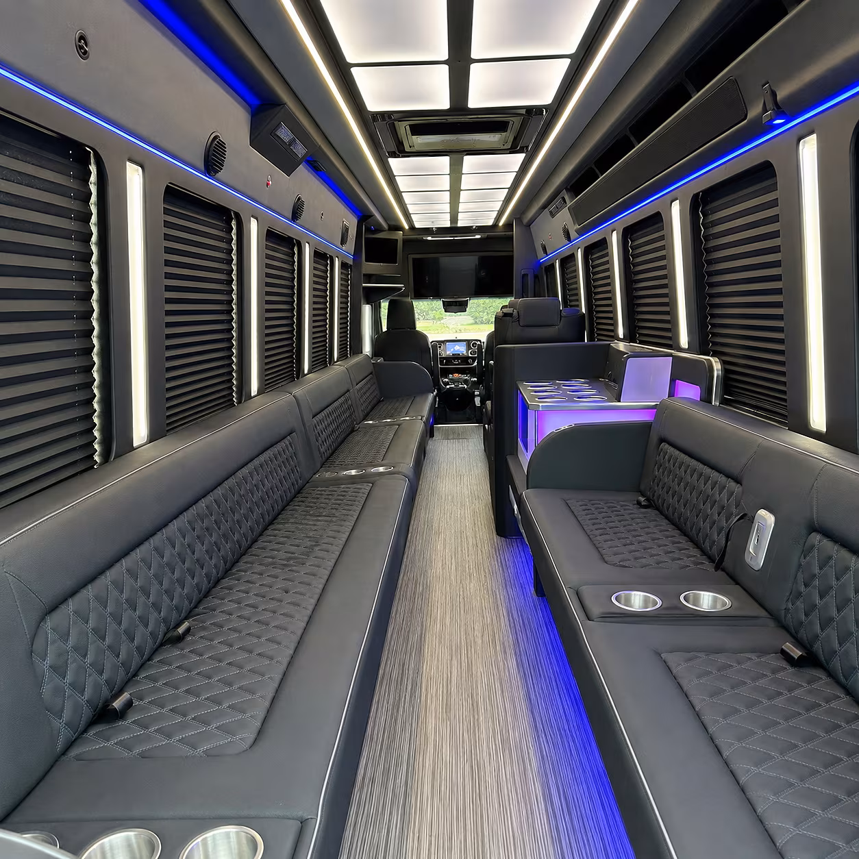 Great Falls Wedding Transportation party bus interior