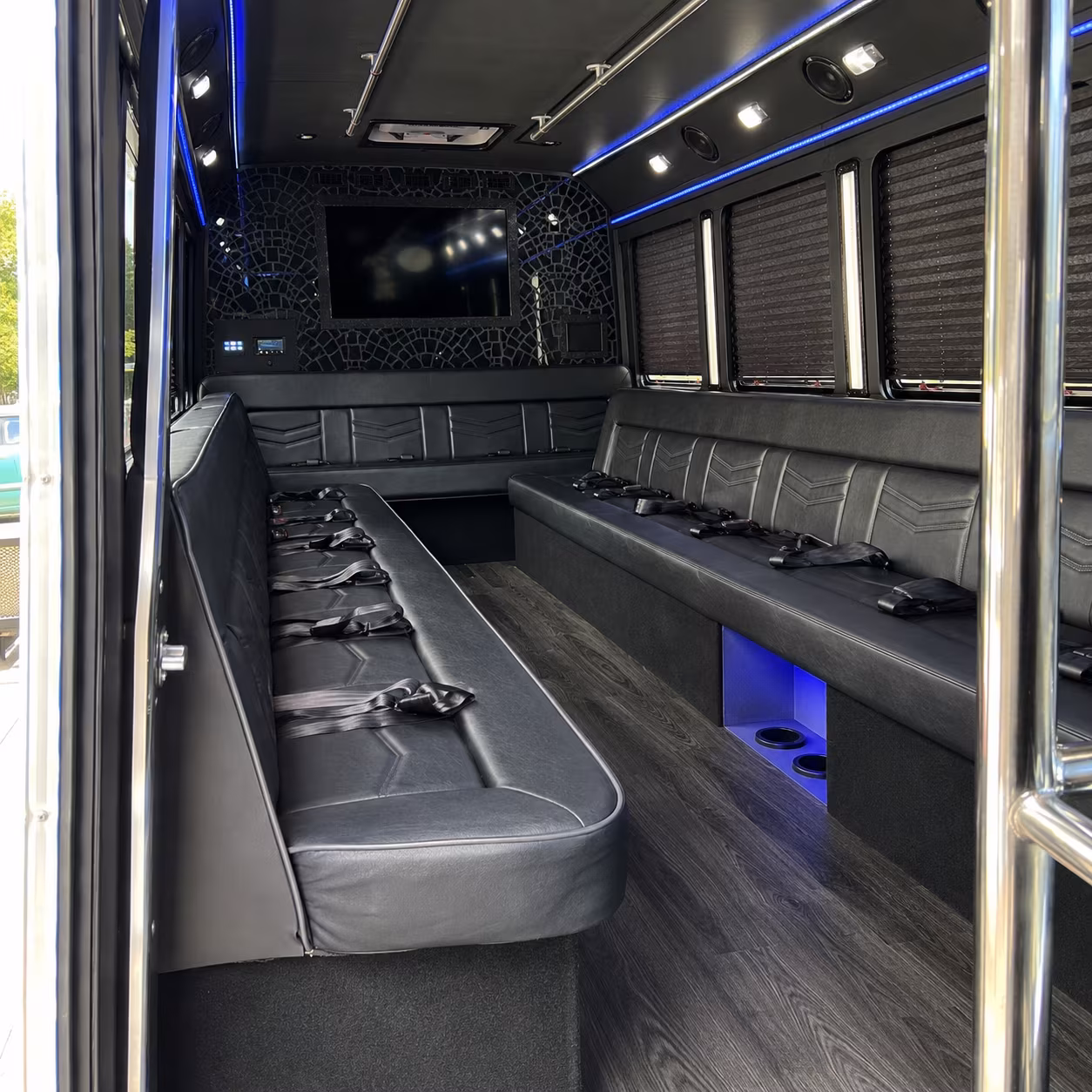 Great Falls Wedding Transportation party bus interior