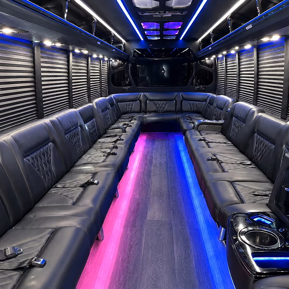 Great Falls Wedding Transportation party bus interior